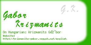 gabor krizmanits business card